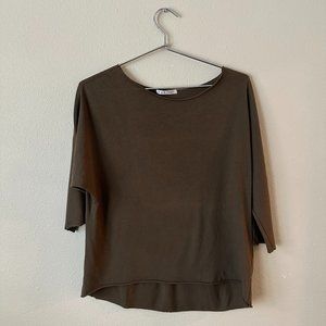 black crane boat neck tee in coffee • s (fits s-m)